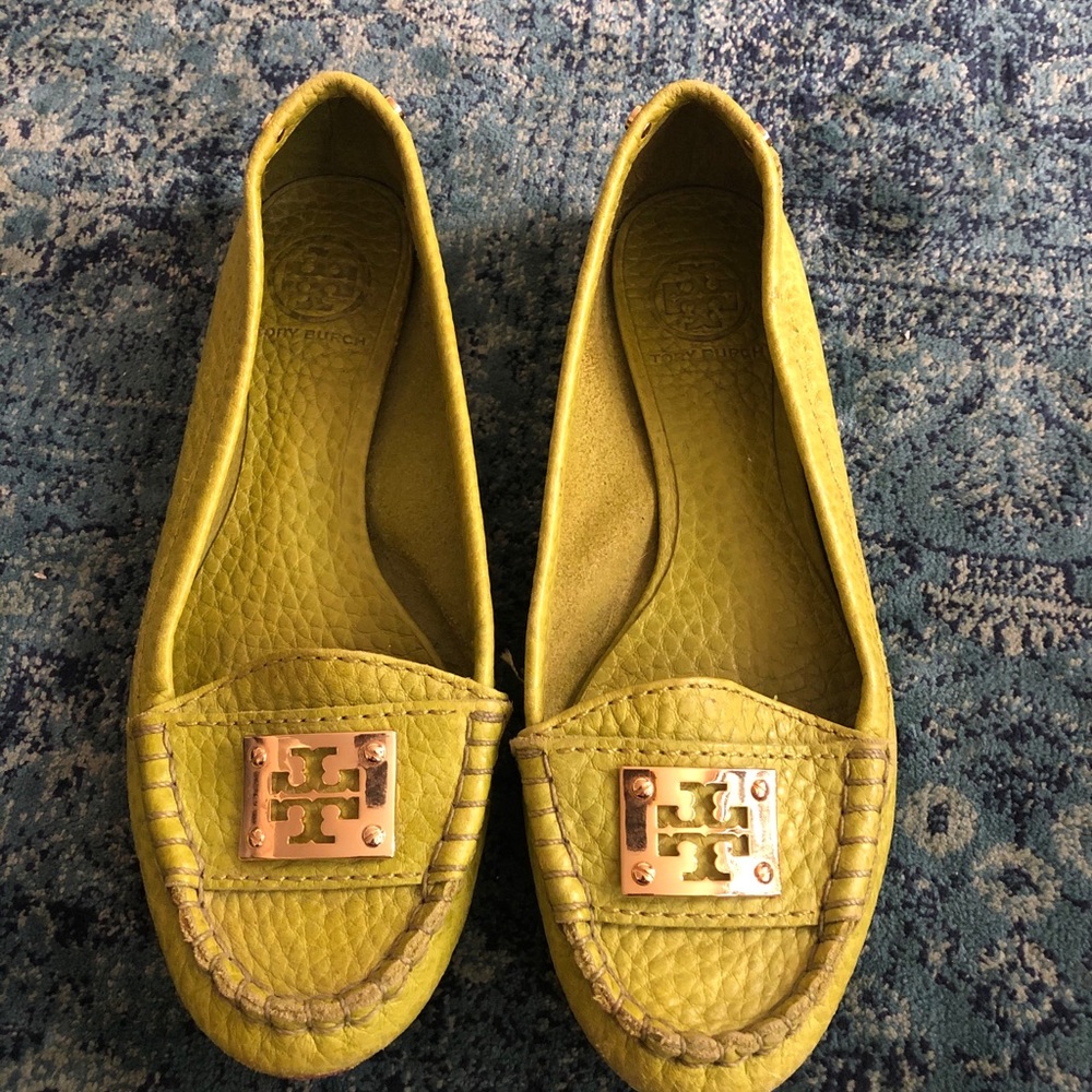 Lime Green Tory Burch Loafers